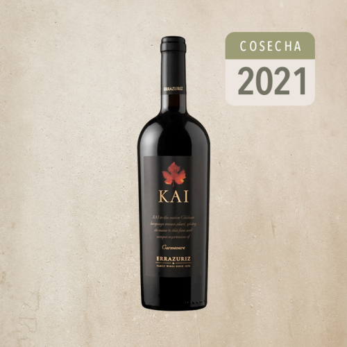 Vino Kai Carmenere año 2021 - Viña Errázuriz (vino en caja de madera)